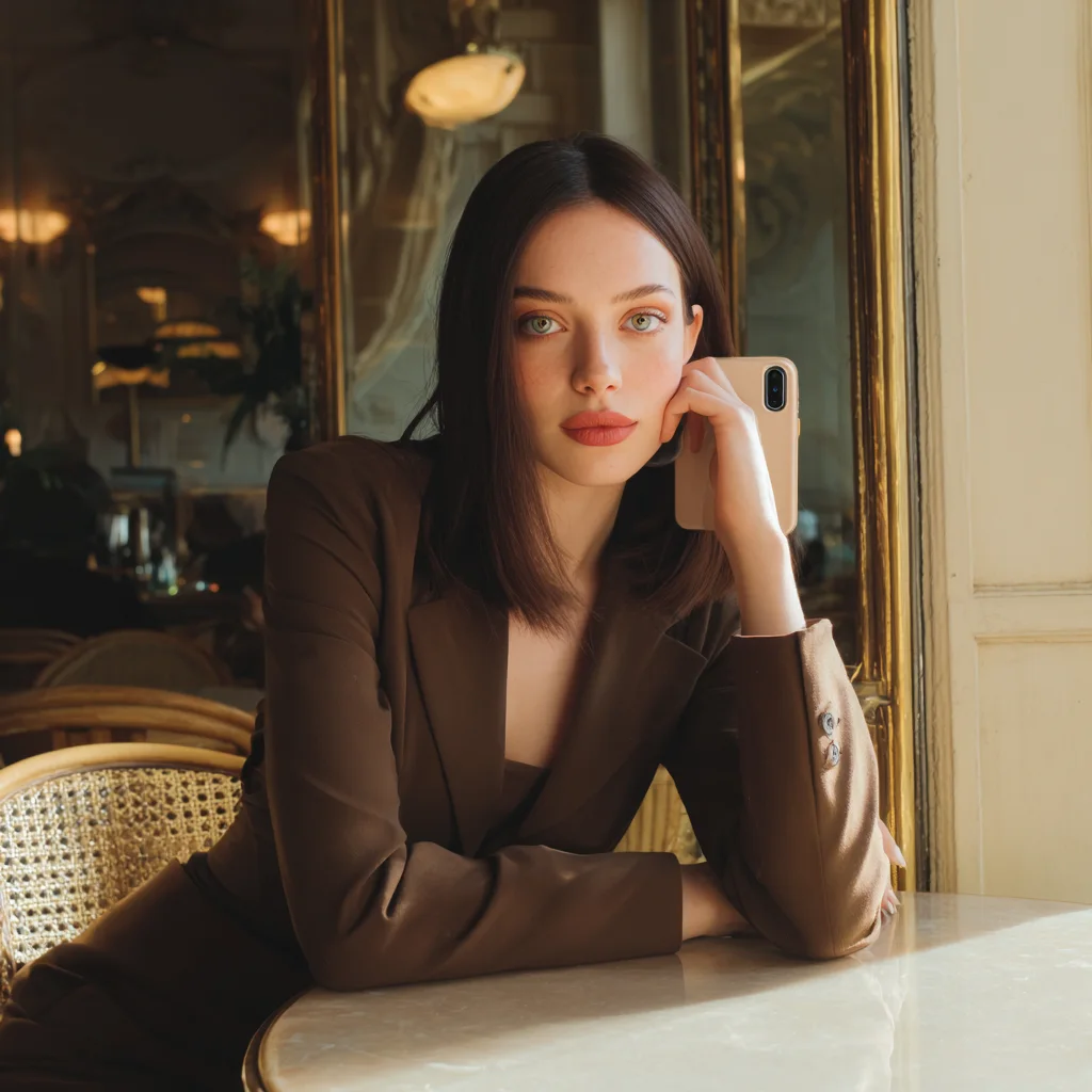 Vivienne, the featured Lovel AI companion, in a soft intimate portrait